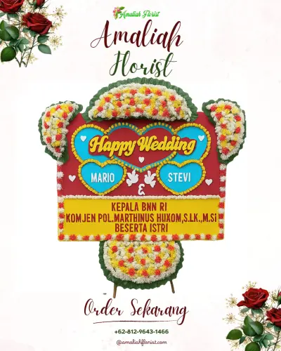 Karangan Papan Bunga Pernikahan di Niela